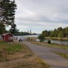 First Camp Fläsian – Sundsvall - Blick nach links, sichtbare Industrie